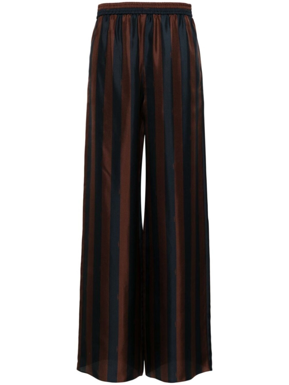 FENDI шелковые брюки палаццо в полоску, коричневый