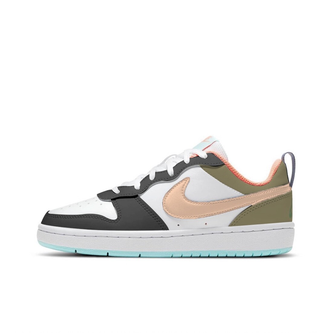 Кроссовки Nike Court Borough 2 Skateboarding Shoes Women's Low-top White/black/green/pink, зеленый