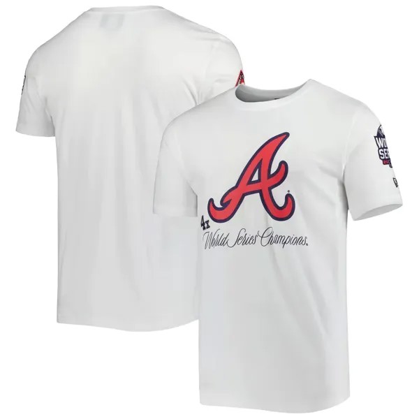 Мужская белая футболка New Era Atlanta Braves Historical Championship
