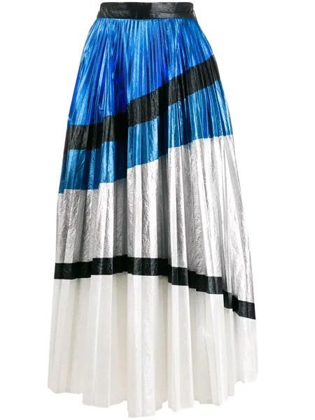 Christopher Kane плиссированная юбка в стиле колор-блок