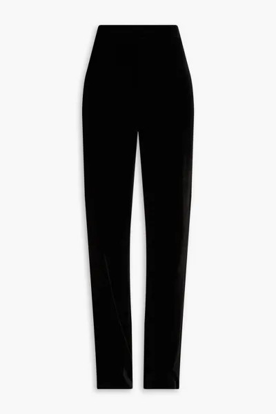 Бархатные брюки прямого кроя Boutique Moschino, черный
