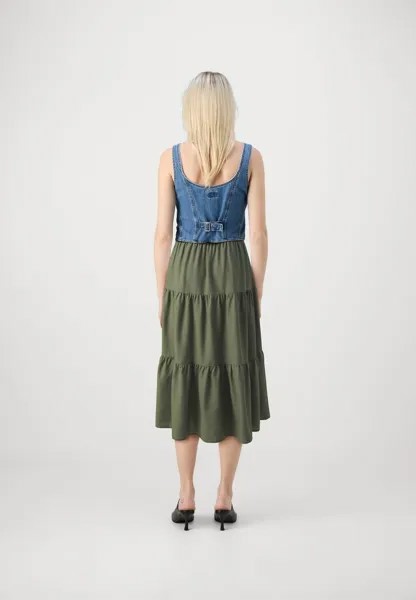 Юбка А-силуэта ONLNOELLE MIDI STRING SKIRT ONLY, оливковый