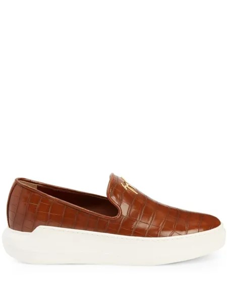 Giuseppe Zanotti кеды Conley Zip с логотипом, коричневый