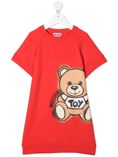 Moschino Kids платье-толстовка с принтом