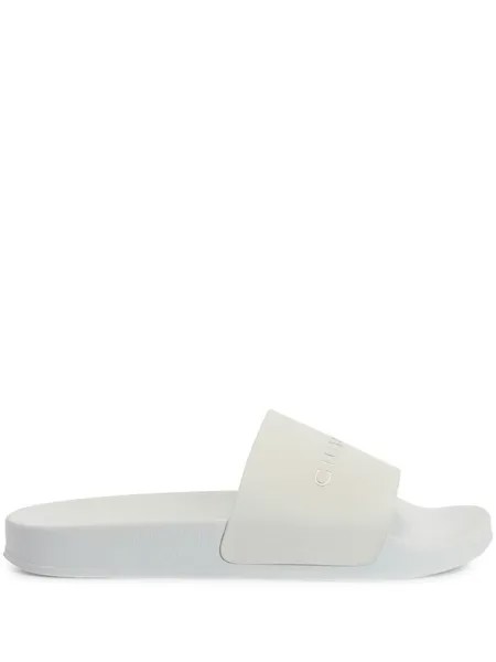 Giuseppe Zanotti шлепанцы с логотипом, белый