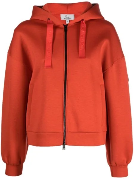 Woolrich худи на молнии с логотипом, красный
