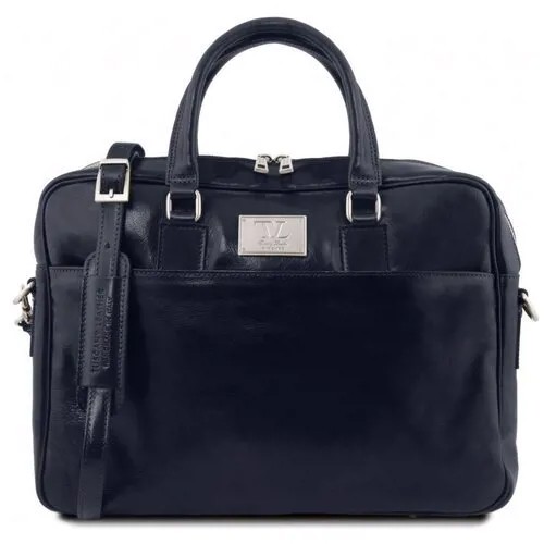 Кожаный портфель для ноутбука Tuscany Leather Urbino TL141241 Темно-синий