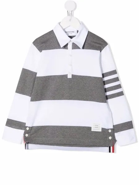 Thom Browne Kids рубашка поло с полосками 4-Bar