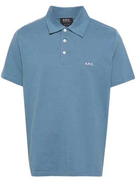 A.P.C. рубашка поло Austin с вышитым логотипом, синий