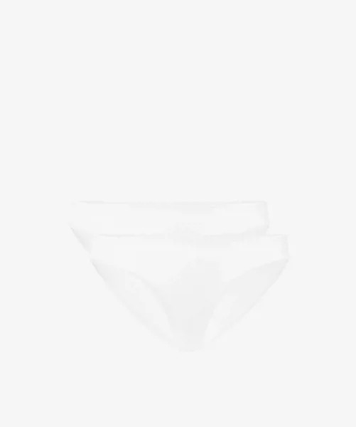 Трусы женские мини бикини Atlantic, набор 2 шт., микрофибра, белые, Basic 2BLP-050
