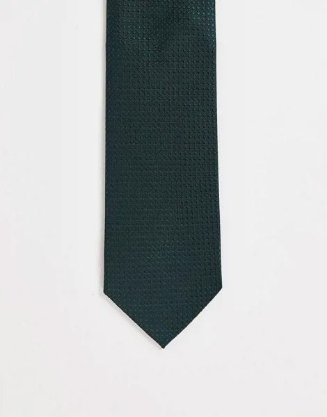 Темно-зеленый узкий галстук ASOS DESIGN-Зеленый цвет