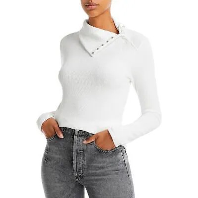 Enza Costa Женская белая рубашка в рубчик, пуловер, свитер, топ XS BHFO 3905
