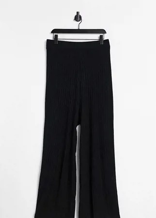 Черные широкие трикотажные брюки Loungeable Curve (от комплекта)-Черный