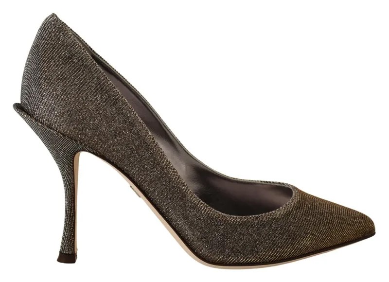 DOLCE - GABBANA Shoes Туфли-лодочки на тканевом каблуке цвета золотистого и серебристого цвета, EU36 / US5,5 Рекомендуемая розничная цена 700 долларов США