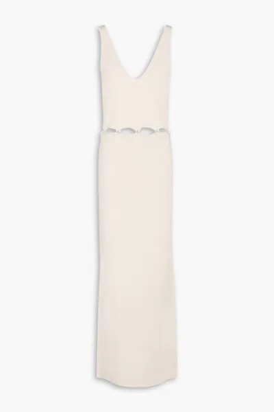 Платье макси эластичной вязки с вырезом Merle NANUSHKA, кремовый