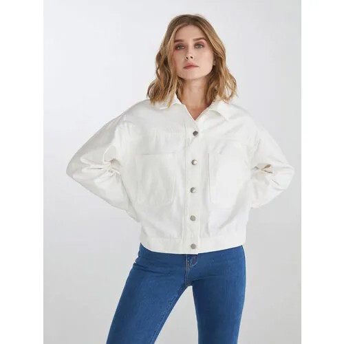 Женская джинсовая куртка LJCK068-10 р. M, Белый