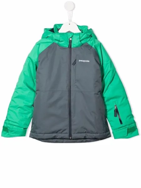 Patagonia Kids куртка Snowshot в стиле колор-блок с капюшоном