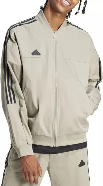 Мужская тканая куртка-бомбер Adidas TIRO 24, серебряный