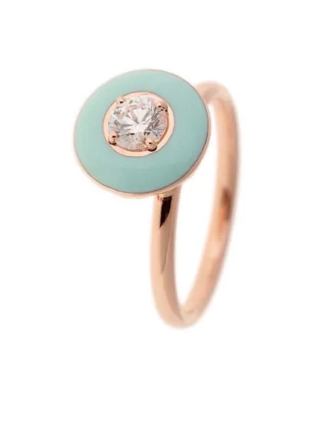 Selim Mouzannar кольцо из розового золота с эмалью и бриллиантом