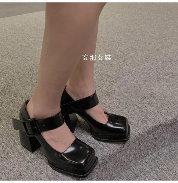 Женские туфли-оксфорды OLOMLB в стиле ретро, сандалии на платформе, квадратный носок, криперы, готика, пряжка, японский стиль Харадзюку, на масс...