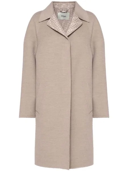 FENDI пальто с мотивом FF, нейтральный цвет