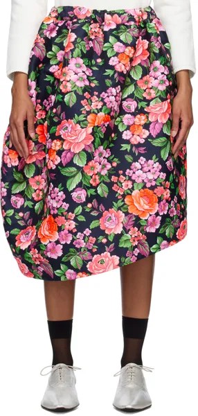 Разноцветная юбка-миди с цветочным принтом Comme des Garçons