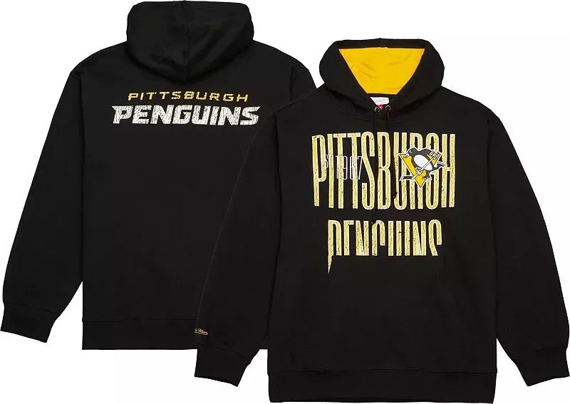 Черный пуловер с капюшоном Mitchell & Ness Pittsburgh Penguins Team OG