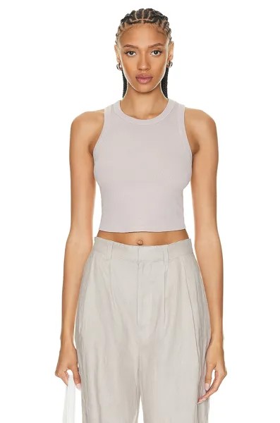 Топ Enza Costa Stretch Silk Knit Cropped Bold Sheath Tank, цвет Quartz