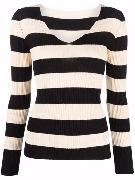 Roberto Collina stripe-print V-neck jumper