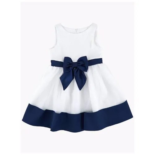 Платье Mini Maxi, нарядное, размер 98, белый, синий