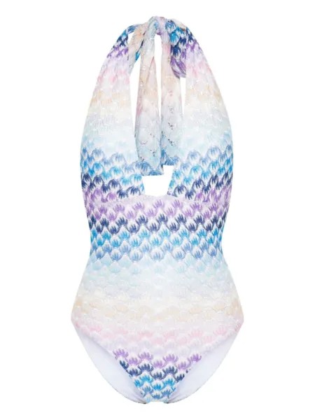 Купальник с вырезом халтер Missoni, синий