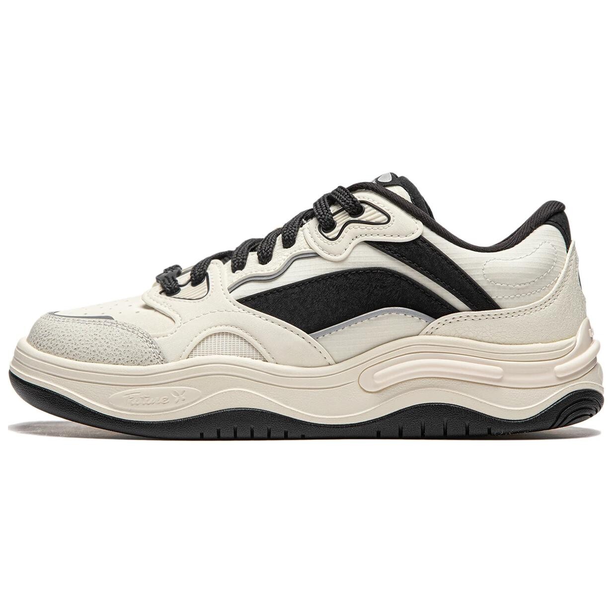 Кроссовки LINING Future Flow Skateboarding Shoes Women's Low-top Off-white/dark Night Black, белый
