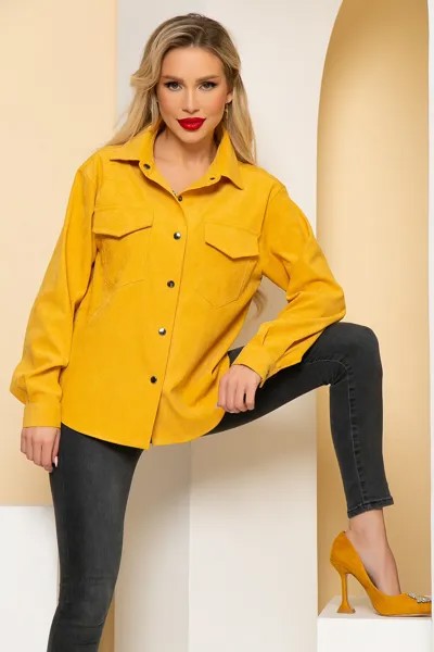 Рубашка женская LT Collection На пульсе моды желтая 50 RU