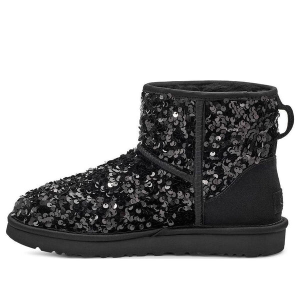 Зимние ботинки классические с крупными пайетками Ugg, черный