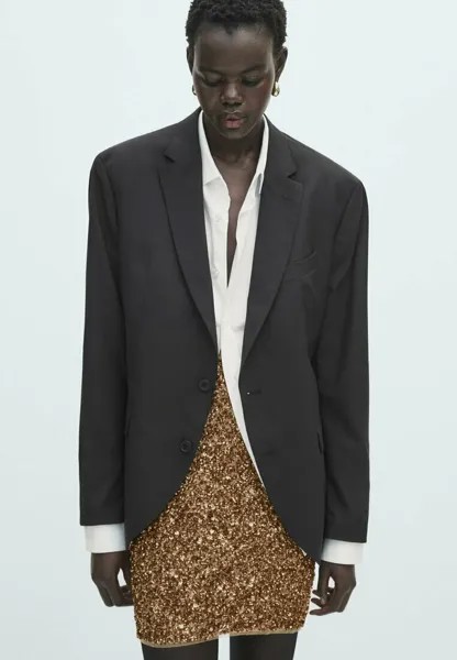 Мини-юбка Massimo Dutti С ПАЙЕТКАМИ, коричневый