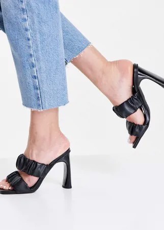 Черные мюли со сборками Topshop Rumi-Черный цвет