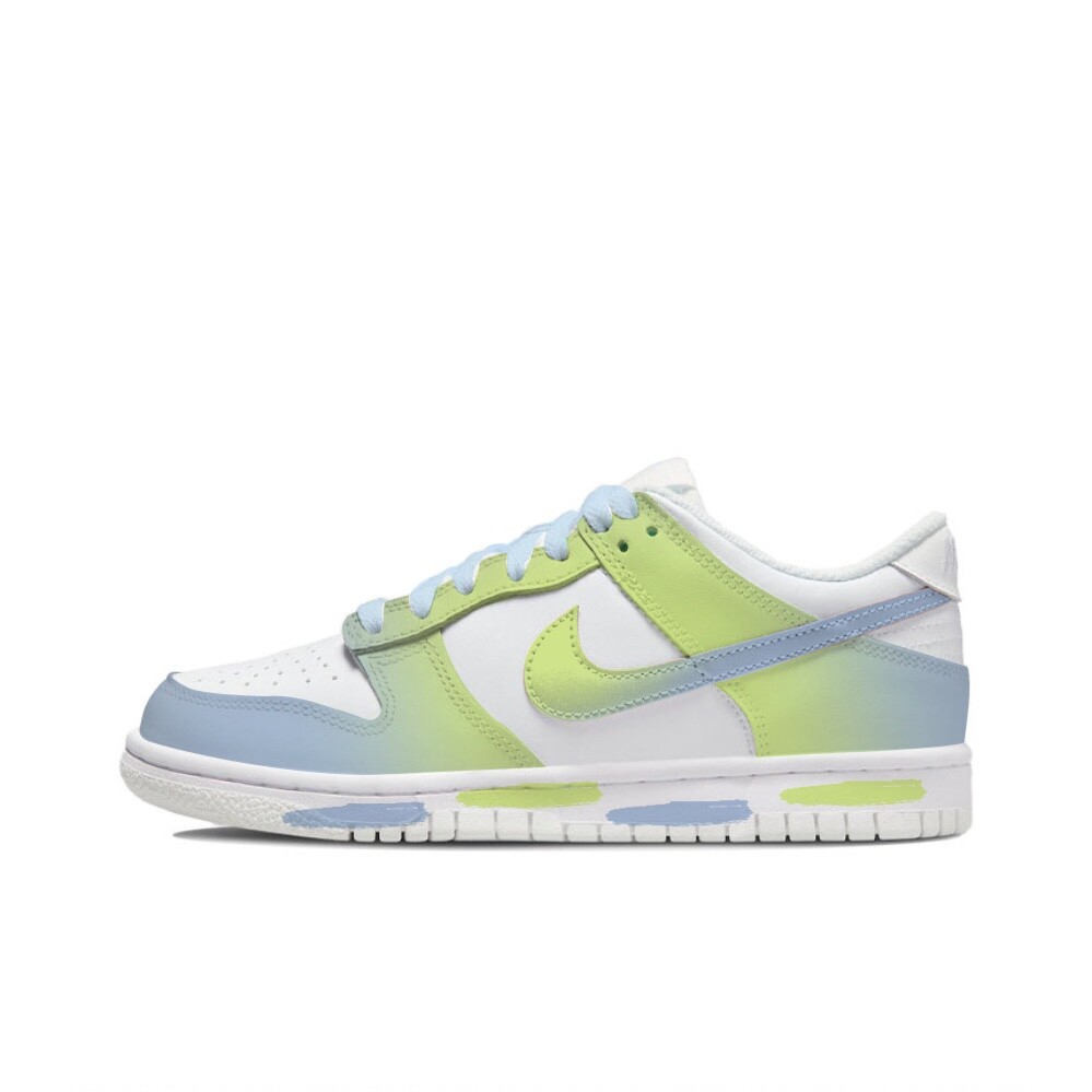 Кроссовки Nike Dunk Skateboarding Shoes Women's Low-top Eveblue/Techgreen/Iolite, зеленый