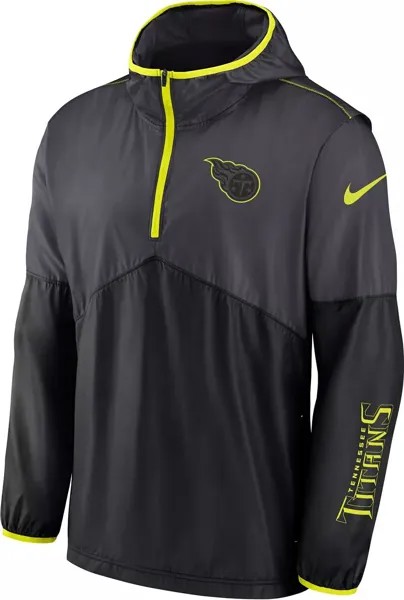 Мужская куртка Nike Tennessee Titans 2023 Volt антрацитового цвета с молнией до половины