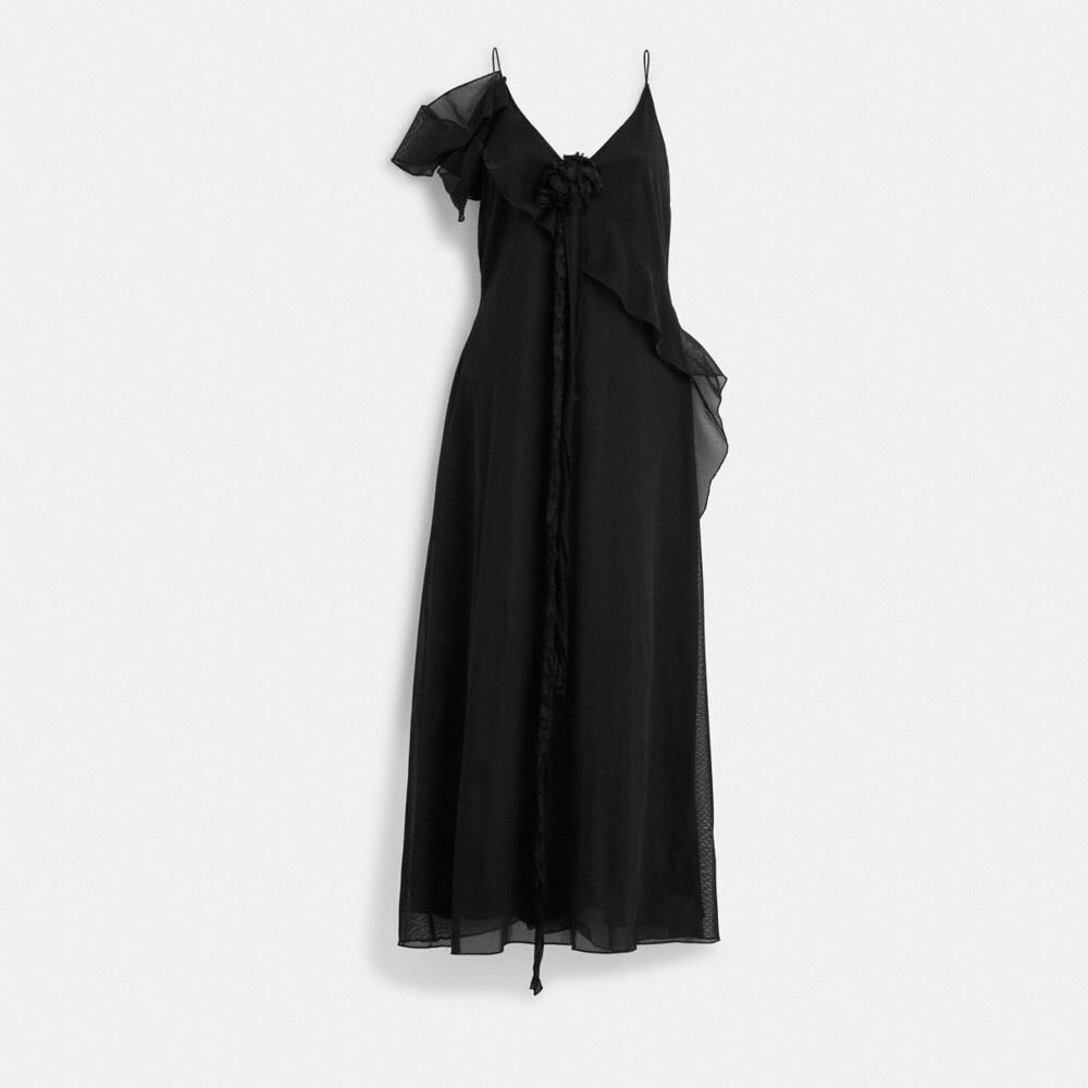 Платье COACH Ruffle Tulle, черный