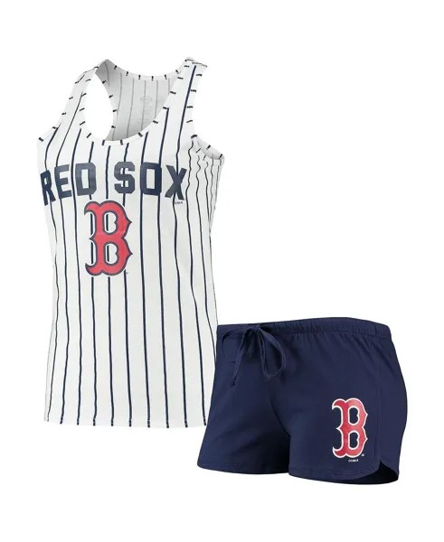 Женский комплект для сна из темно-синей, белой майки Boston Red Sox Vigor Racerback и шорт Concepts Sport