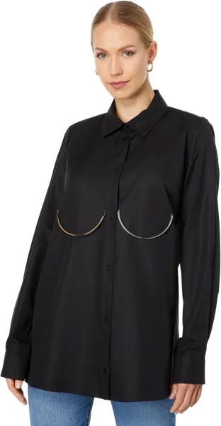 Рубашка Boyarovskaya Cotton Shirt with Metal, черный