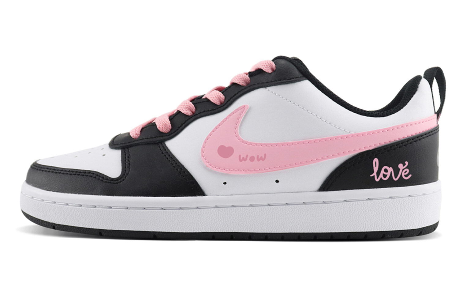 Кроссовки Nike Court Borough Skateboarding Shoes Women's Low-top Black/pink, розовый