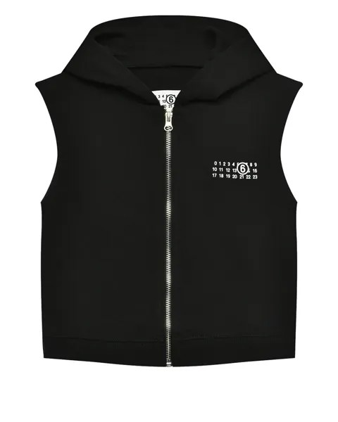 Куртка спортивная черная на молнии MM6 Maison Margiela