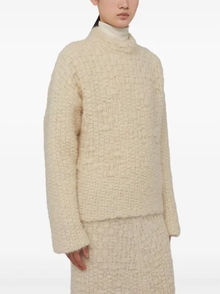 Jil Sander джемпер с высоким воротником, белый
