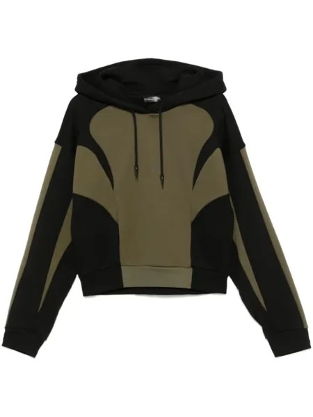 Mugler худи в стиле колор-блок, зеленый