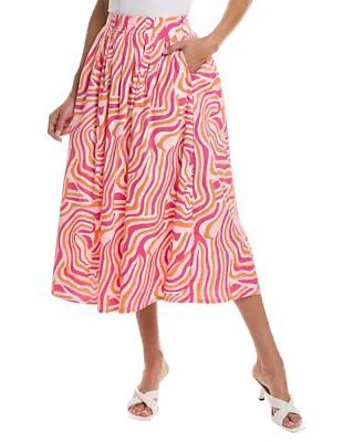 Однотонная и полосатая юбка-миди The Lucy, розовая, женская, S
