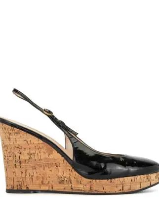 Yves Saint Laurent Pre-Owned туфли на танкетке с ремешком на пятке