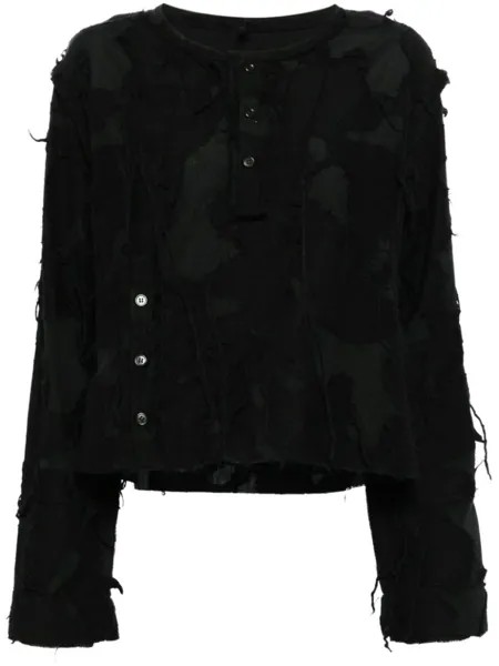 Лонгслив с эффектом потертости Yohji Yamamoto, черный