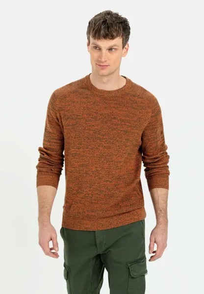 Вязаный свитер Mouliné camel active, оранжевый