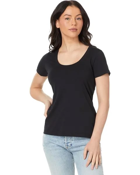 Футболка L.L.Bean Petite Soft Stretch Supima Tee Scoop Neck, цвет Dark Black